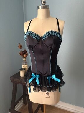 Fredericks of Hollywood black and blue bustier